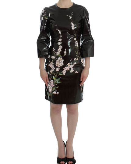 Dolce & Gabbana Black floral 3/4 Sleeve sheath dress