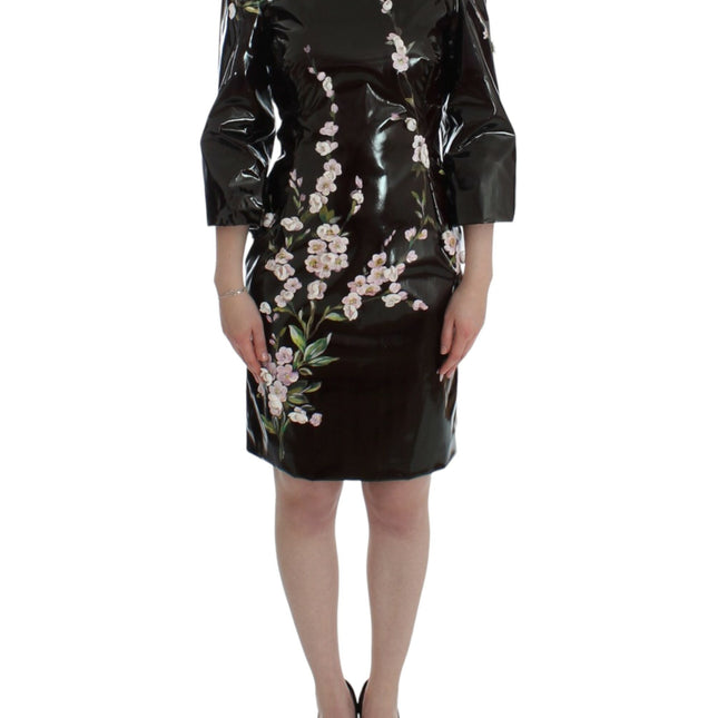 Dolce & Gabbana Black floral 3/4 Sleeve sheath dress