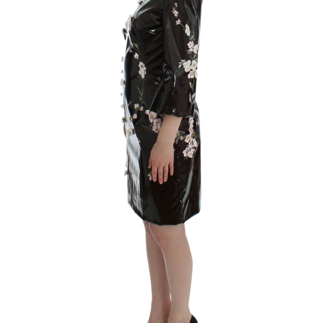 Dolce & Gabbana Black floral 3/4 Sleeve sheath dress