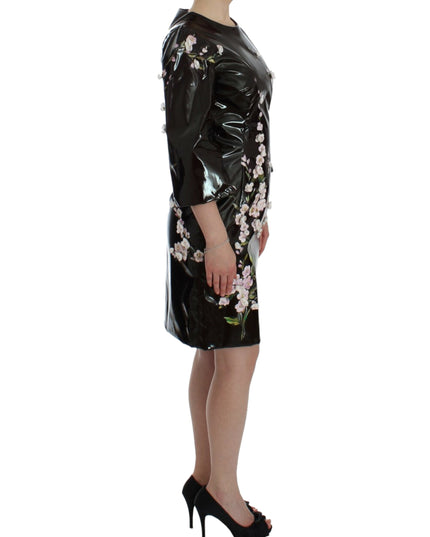 Dolce & Gabbana Black floral 3/4 Sleeve sheath dress
