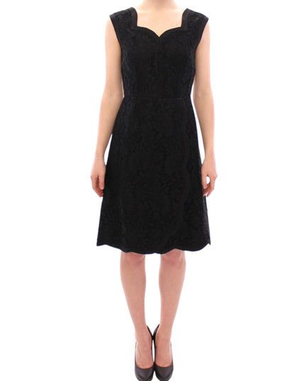 Dolce & Gabbana Black floral lace sicily runway dress