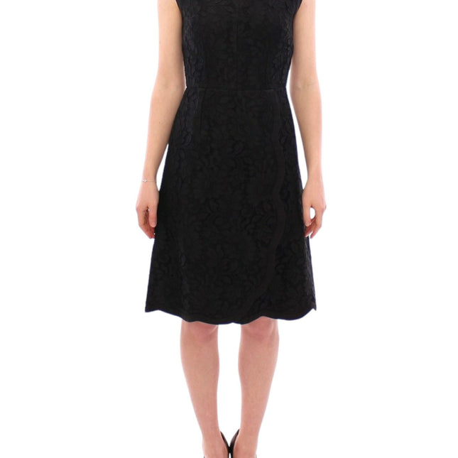 Dolce & Gabbana Black floral lace sicily runway dress
