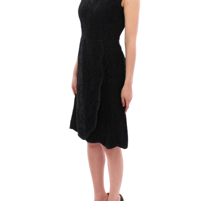 Dolce & Gabbana Black floral lace sicily runway dress