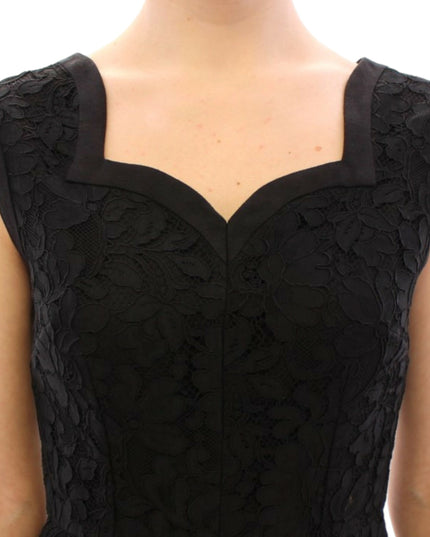 Dolce & Gabbana Black floral lace sicily runway dress