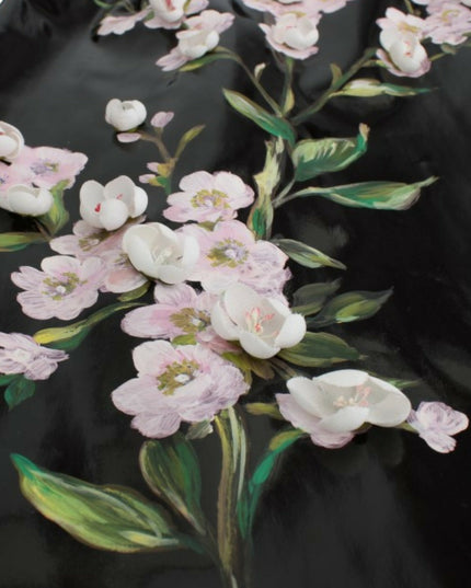 Dolce & Gabbana Black patent floral HANDPAINTED dress