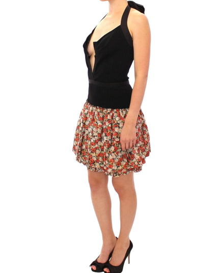 Dolce & Gabbana Multicolor floral bubble halterneck dress