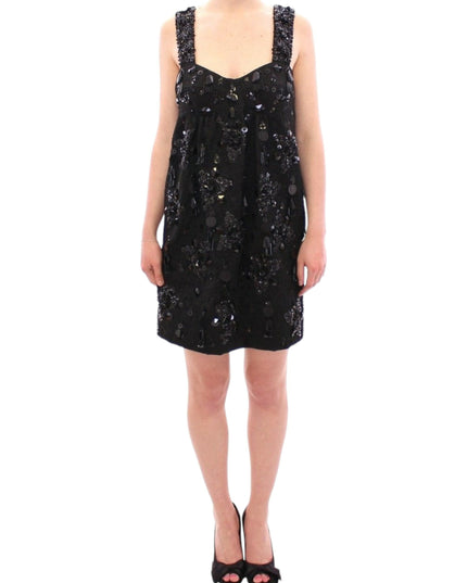 Dolce & Gabbana Black floral crystal embedded dress