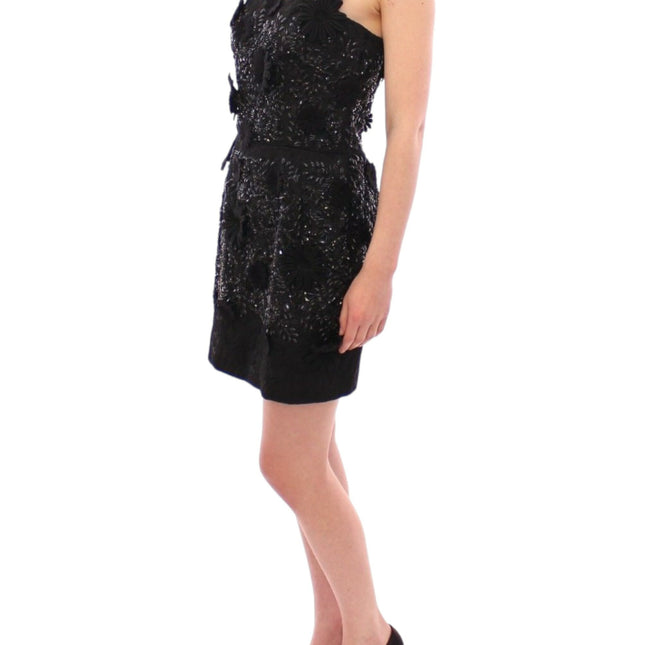 Dolce & Gabbana Black floral crystal embedded dress