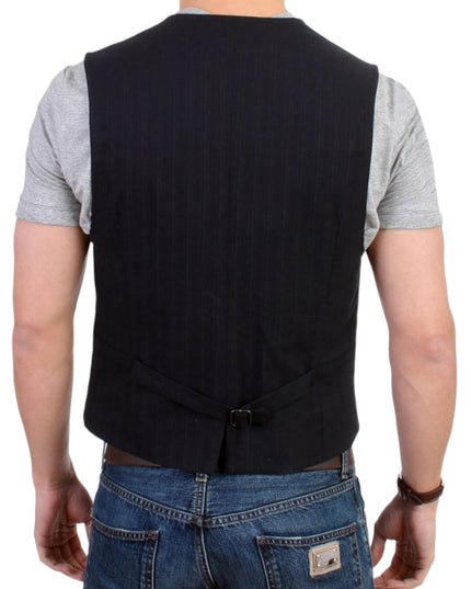 Costume National Black striped cotton casual vest