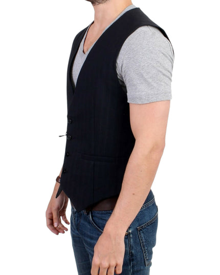 Costume National Black striped cotton casual vest
