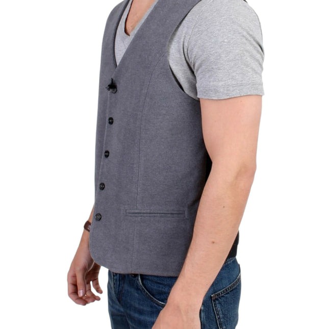 Costume National Gray cotton blend casual vest