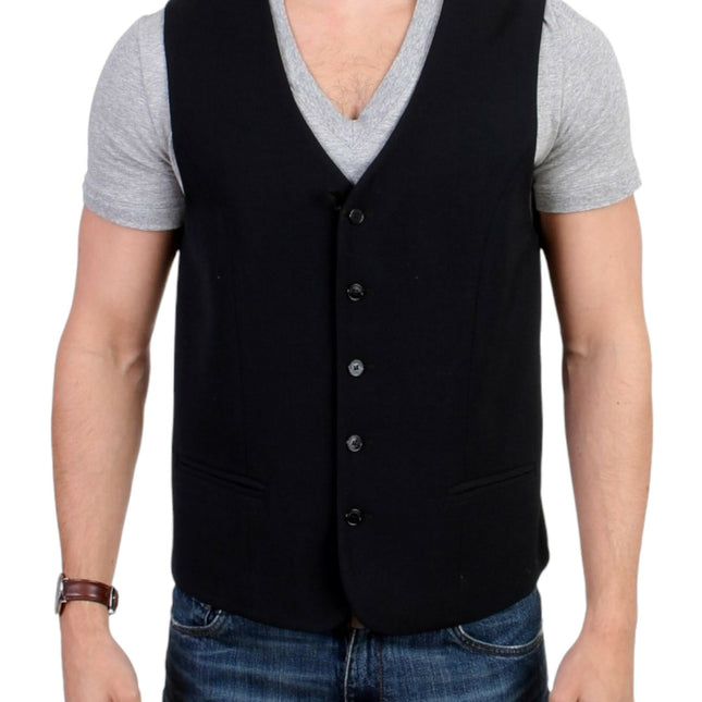 Costume National Black wool blend casual vest