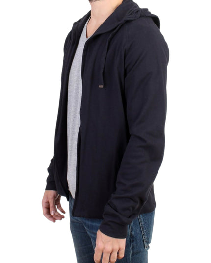 Costume National Blue hooded cotton sweater