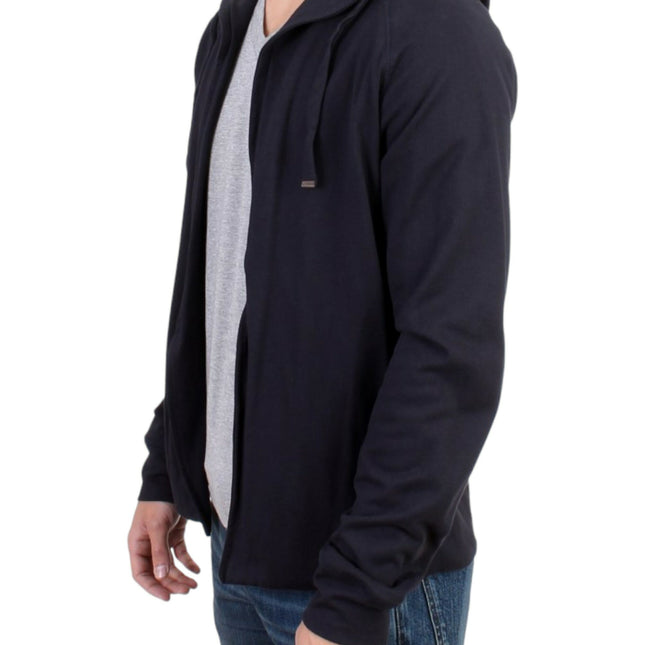 Costume National Blue hooded cotton sweater