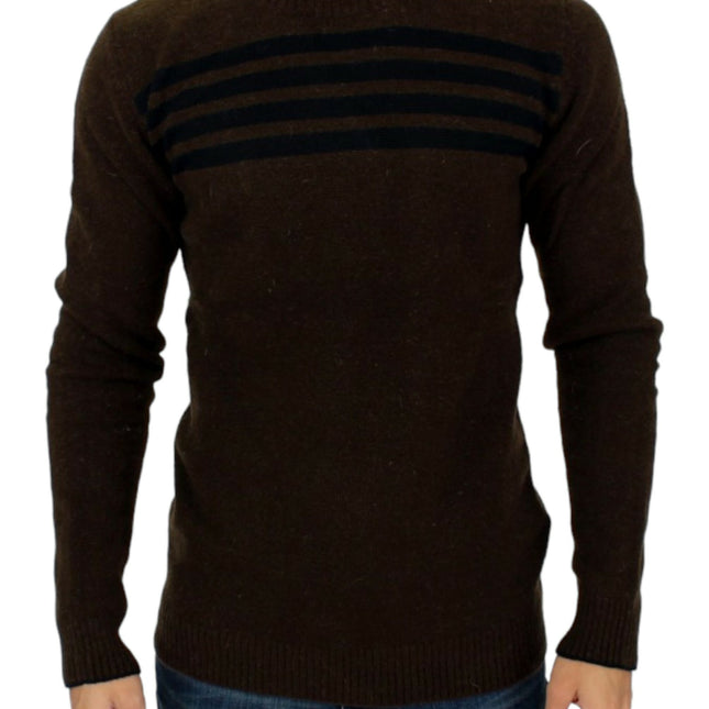 Costume National Brown striped crewneck sweater