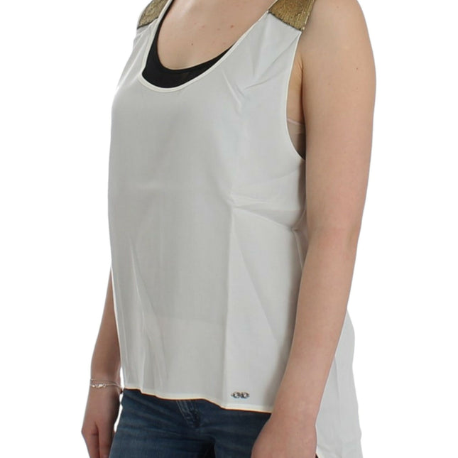 Costume National White sleeveless top