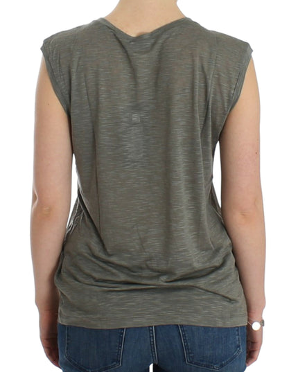 Costume National Gray print sleeveless t-shirt