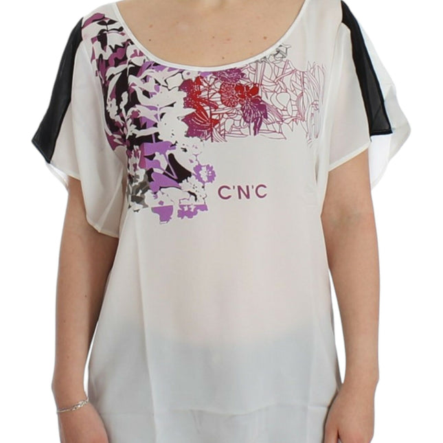 Costume National White motive print blouse