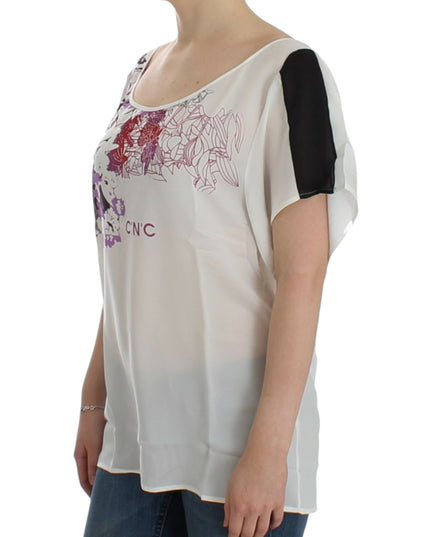 Costume National White motive print blouse