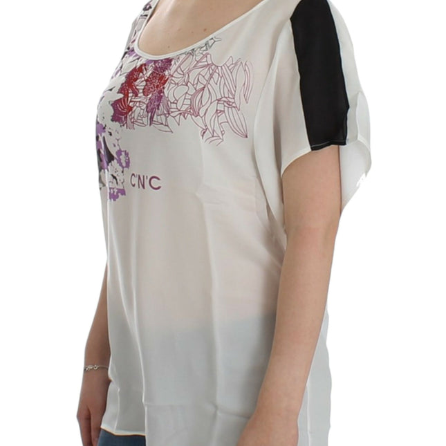 Costume National White motive print blouse