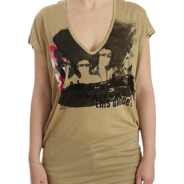 Costume National Beige motive print t-shirt