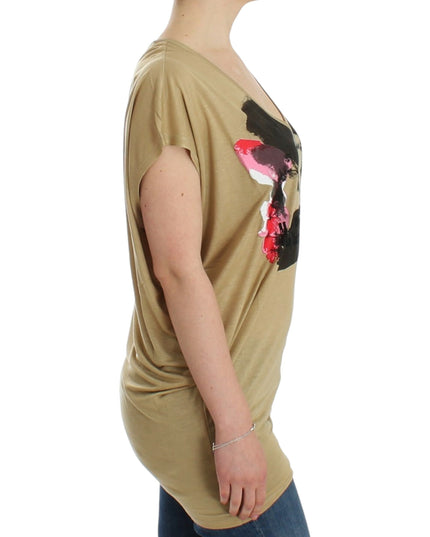 Costume National Beige motive print t-shirt