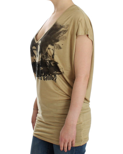 Costume National Beige motive print t-shirt
