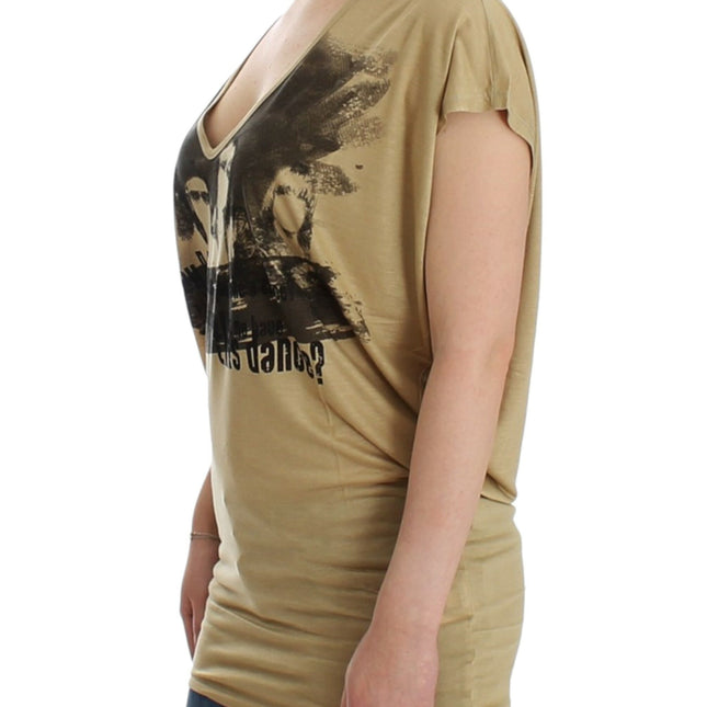 Costume National Beige motive print t-shirt