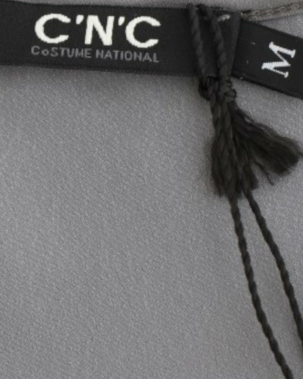 Costume National Gray V-neck long t-shirt