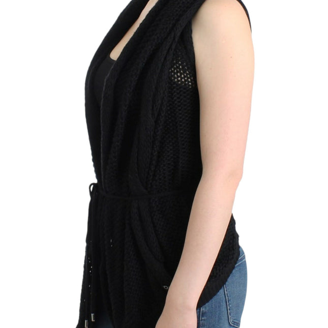 Costume National Black sleeveless knitted cardigan
