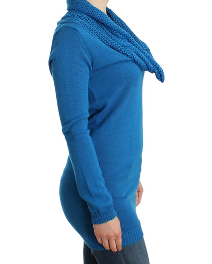 Costume National Blue knitted scoopneck sweater