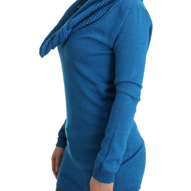 Costume National Blue knitted scoopneck sweater
