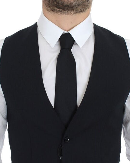 Dolce & Gabbana Blue Wool Formal Dress Vest Gilet