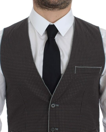 Dolce & Gabbana Gray Polka Dot Dress Vest Gilet Weste