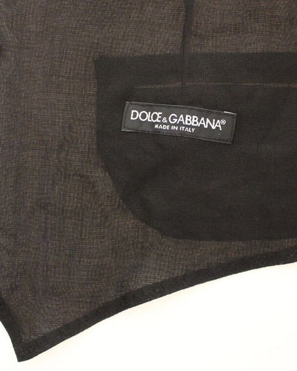 Dolce & Gabbana Black Wool Formal Dress Vest Gilet Jacket