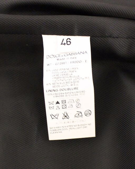 Dolce & Gabbana Black Striped Wool Silk Dress Vest Gilet