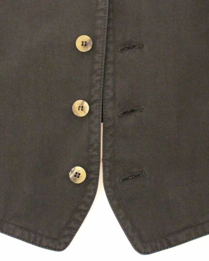 Dolce & Gabbana Black Cotton Blend Dress Vest Gilet