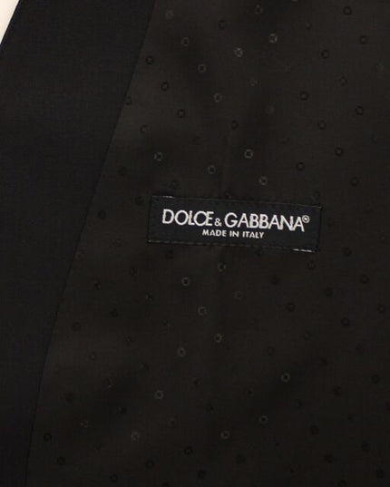 Dolce & Gabbana Black Wool Silk Stretch Dress Vest Blazer