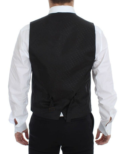 Dolce & Gabbana Black Wool Silk Stretch Dress Vest Blazer