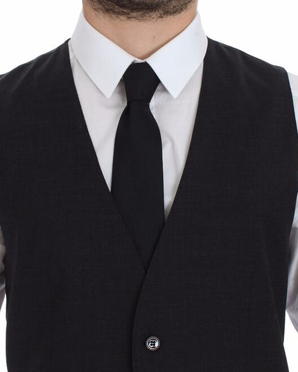 Dolce & Gabbana Gray Slim Fit Button Front Dress Formal Vest