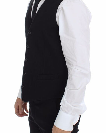Dolce & Gabbana Black Cotton Dress Vest Blazer Jacket