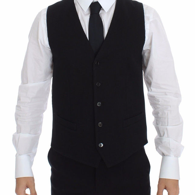 Dolce & Gabbana Black Cotton Dress Vest Blazer Jacket