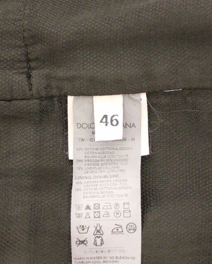 Dolce & Gabbana Black Flax Cotton Dress Vest Blazer