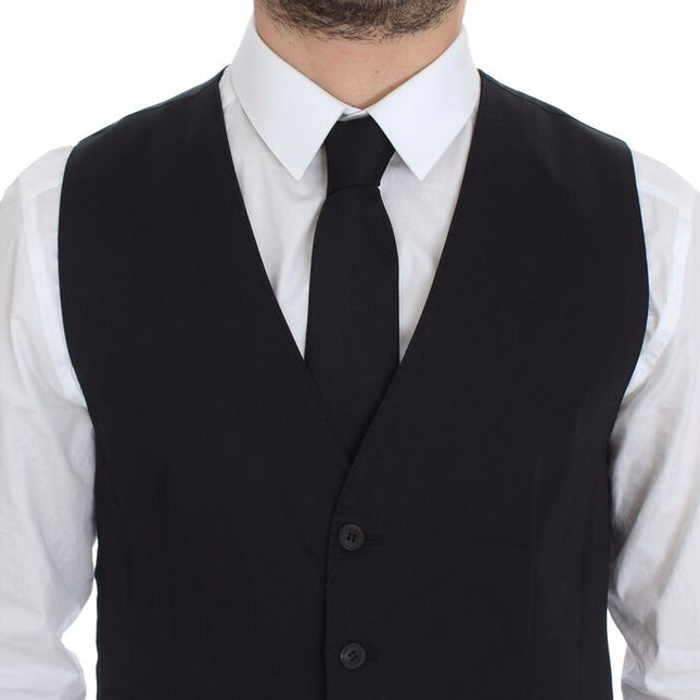 Dolce & Gabbana Blue Cotton Stretch Dress Vest Blazer