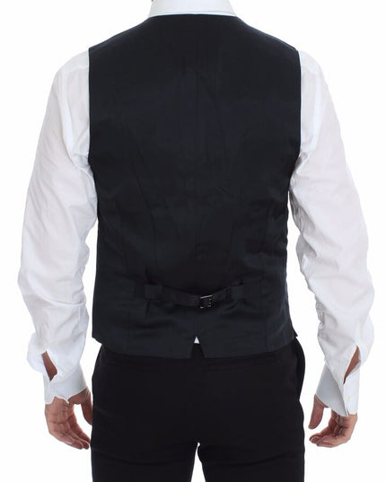 Dolce & Gabbana Blue Cotton Stretch Dress Vest Blazer