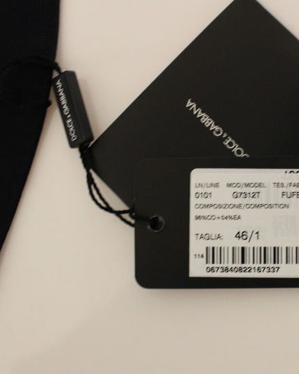 Dolce & Gabbana Blue Cotton Stretch Dress Vest Blazer