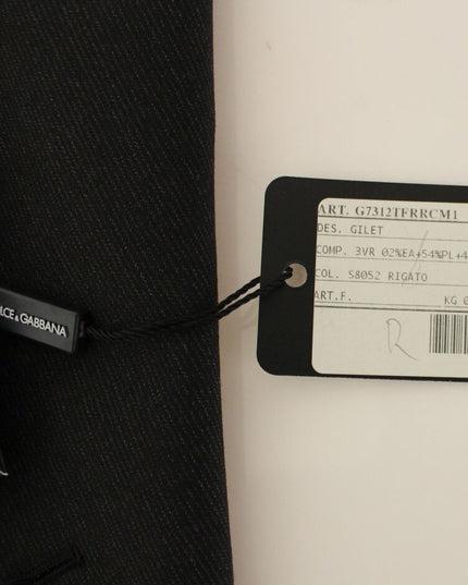 Dolce & Gabbana Gray Wool Stretch Dress Vest Blazer