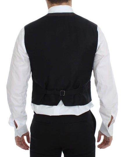 Dolce & Gabbana Brown Cotton Blend Dress Vest Gilet
