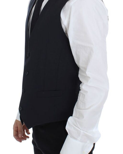 Dolce & Gabbana Blue Cotton Stretch Dress Vest Blazer