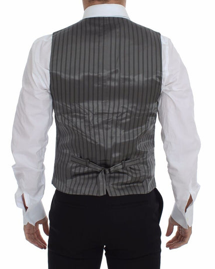 Dolce & Gabbana Gray Cotton Stretch Dress Vest Blazer